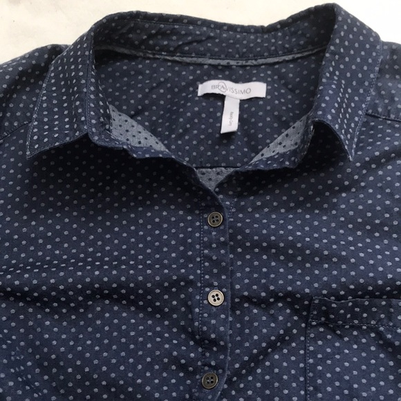 Curvy Cut Denim Polka Dot Button Down Shirt US 14 - Picture 3 of 11